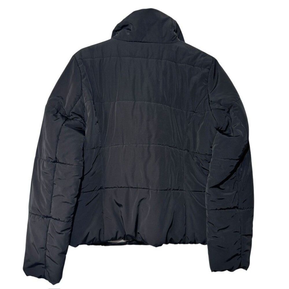 BANANA REPUBLIC Women's MEDIUM Puffer Jacket Coat Black Full Zipper Snap Winter - Picture 5 of 8